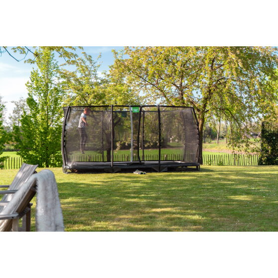 EXIT Allure Premium nedgravet trampolin 214x366cm - grøn