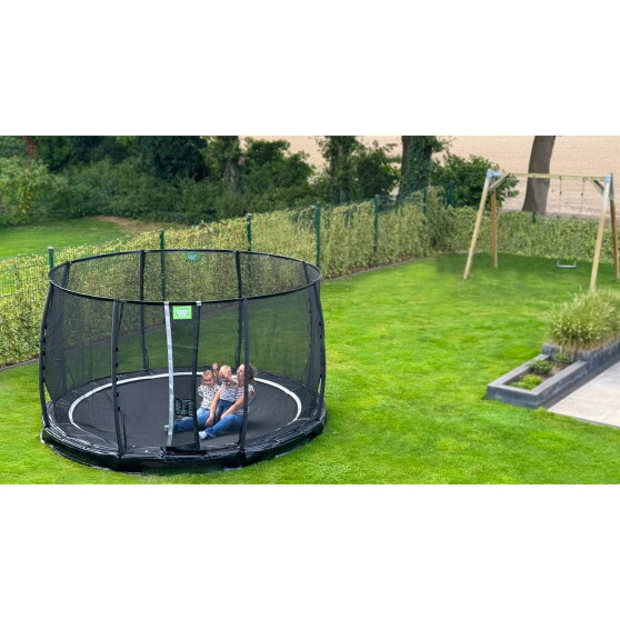 EXIT Allure Premium nedgravet trampolin ø427cm - grøn