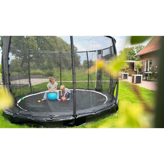 EXIT Allure Premium nedgravet trampolin ø427cm - grøn