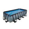 EXIT Stone pool 400x200x100cm med filterpumpe - grå